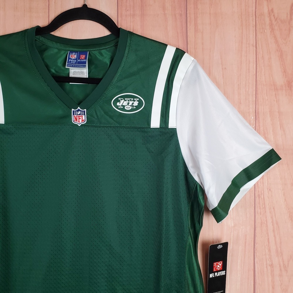 NFL Pro Line New York Jets Womens Jersey Sz Large Green Polyester V-Neck - Picture 2 of 11
